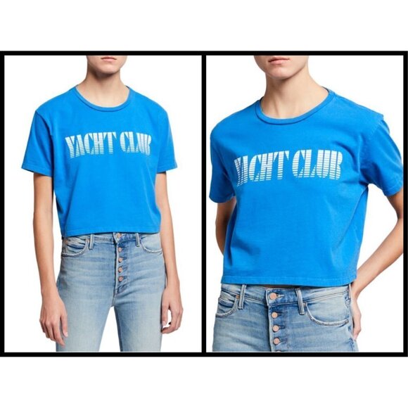 💕MOTHER💕 The Short Sleeve Slouch Tee Yacht Club Graphic Tee Blue XS NWT - Picture 10 of 16